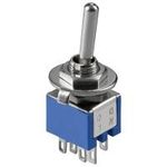 Wentronic Goobay Kippschalter Subminiatur - 2x UM, 6 Pins, blaues Gehäuse (10015)