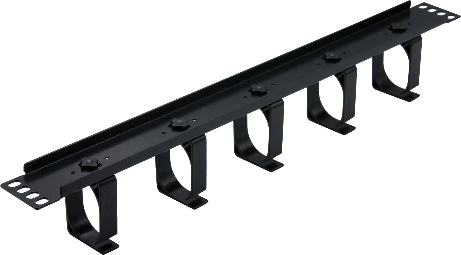 Rockstable RS19-03 1U 19" Kabelmanagementtafel 5-Fach Rangierpanel Schwarz