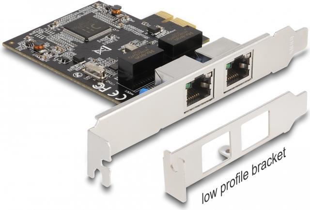 Delock PCI Express x1 Karte auf 2 x RJ45 Gigabit LAN RTL8111 (88615)