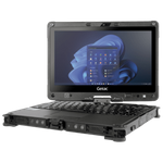 Getac V110 G4, 29,5cm (11,6''), QWERTZ (DE), GPS, Chip, USB, RS232, BT, Ethernet, WLAN, 4G, SSD, Win. 10 Pro Notebook, Fully Rugged, Versorgungssektor, industrielle Fertigung, Transport & Logistik, Öl & Gas, Außendienst, Bildschirmdiagonale: 29,5cm (11,6''), Touch, Touchscreen, kapazitiv, Auflösung, 1366x768 Pixel, Divers (Eigenschaften/Merkmale), Tastenfeld (QWERTZ (DE), beleuchtet, gummiert), GPS, Chipkartenleser, Touchpad, Webcam, Pass Through, Helligkeit: Helligkeit 800cd, Schnittstellen, USB (3.0, 3x), RS232, Bluetooth, Ethernet (10/100/1000Mbit), WLAN (802.11ac), Audio, HDMI, ExpressCard 54, 4G, Prozessor (Intel Core i5, 2,5GHz), Arbeitsspeicher, RAM: 8GB, SSD: 128GB, OS/Emulation, Win, 10 Professional, Zubehör, inkl.: Netzteil, Netzkabel (EU, UK), Akku, 2100mAh, 2x, Handgriff, Schutzklasse, IP65, MIL-STD 461, MIL-STD 810G (VG21ZCK4BPBX)