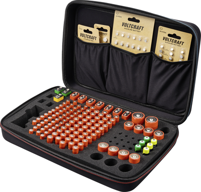 Voltcraft BB-146-1 Batteriekoffer für 146x AAA AA C D 9V Batterien 410x270x90 mm