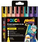 POSCA Pigmentmarker PC-5M, 8er Set MANGA HERO wasserfest, lichtbeständig, geruchsfrei, Rundspitze, - 1 Stück (PC5M/8APF ASS74)
