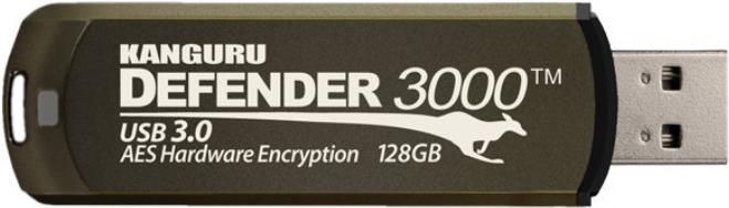 Kanguru Defender 3000. Kapazität: 64 GB, Geräteschnittstelle: USB Typ-A, USB-Version: 3.2 Gen 1 (3.1 Gen 1). Formfaktor: Kappe. Passwortschutz. Gewicht: 38 g. Produktfarbe: Braun (KDF3000-64G)