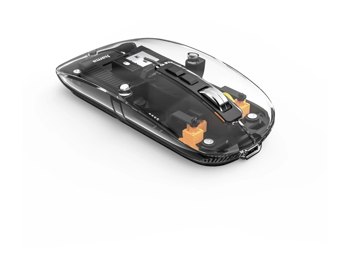 Hama WM-600 Multi-Device Maus kabellos Bluetooth 5.0 2.4 GHz Transparent