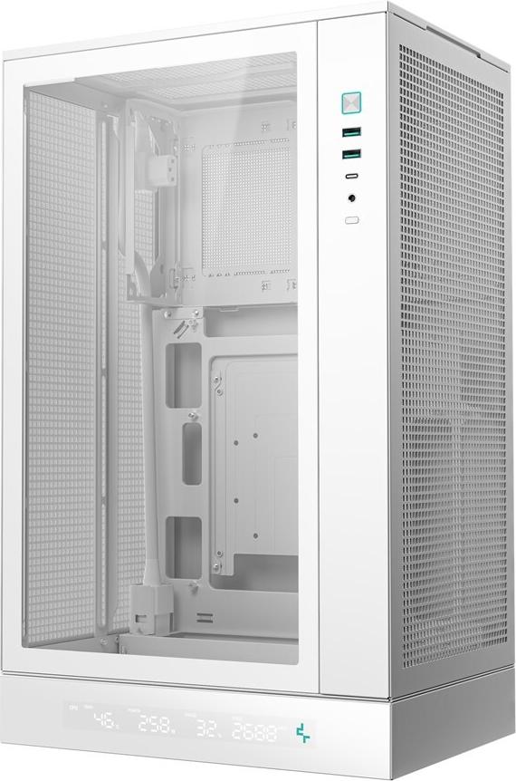 DeepCool CH270 Digital WH Mini Tower micro ATX Gehärtetes Glas Weiß