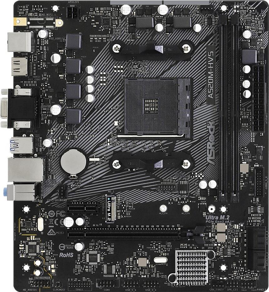 ASRock A520M-HVS Mainboard Micro ATX Sockel AM4 AMD A520