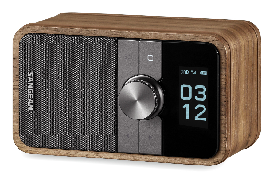 Sangean DDR-8 Tragbares DAB+/FM-Radio mit Bluetooth, OLED-Display und Echtholz-Nussbaum-Gehäuse, Walnuss