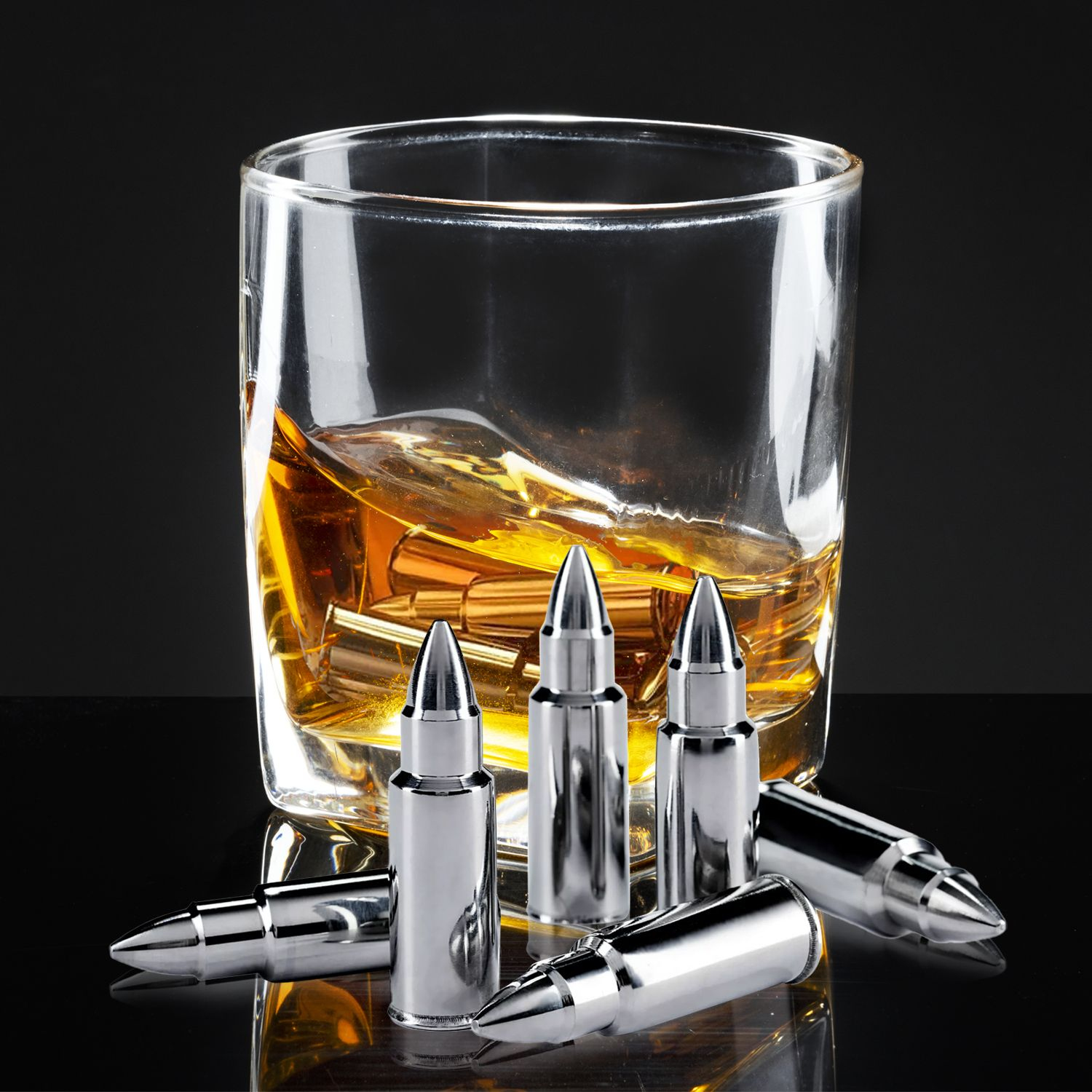 Mad Monkey Patronen Eiswürfel aus Edelstahl, 6 Stück