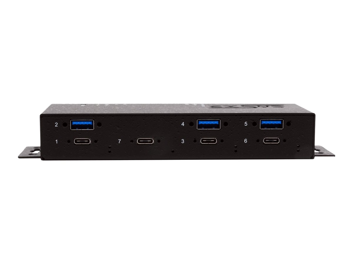 Exsys EX-1237HMVS USB 3.2 Gen2 Hub 7 Port Metall Schwarz