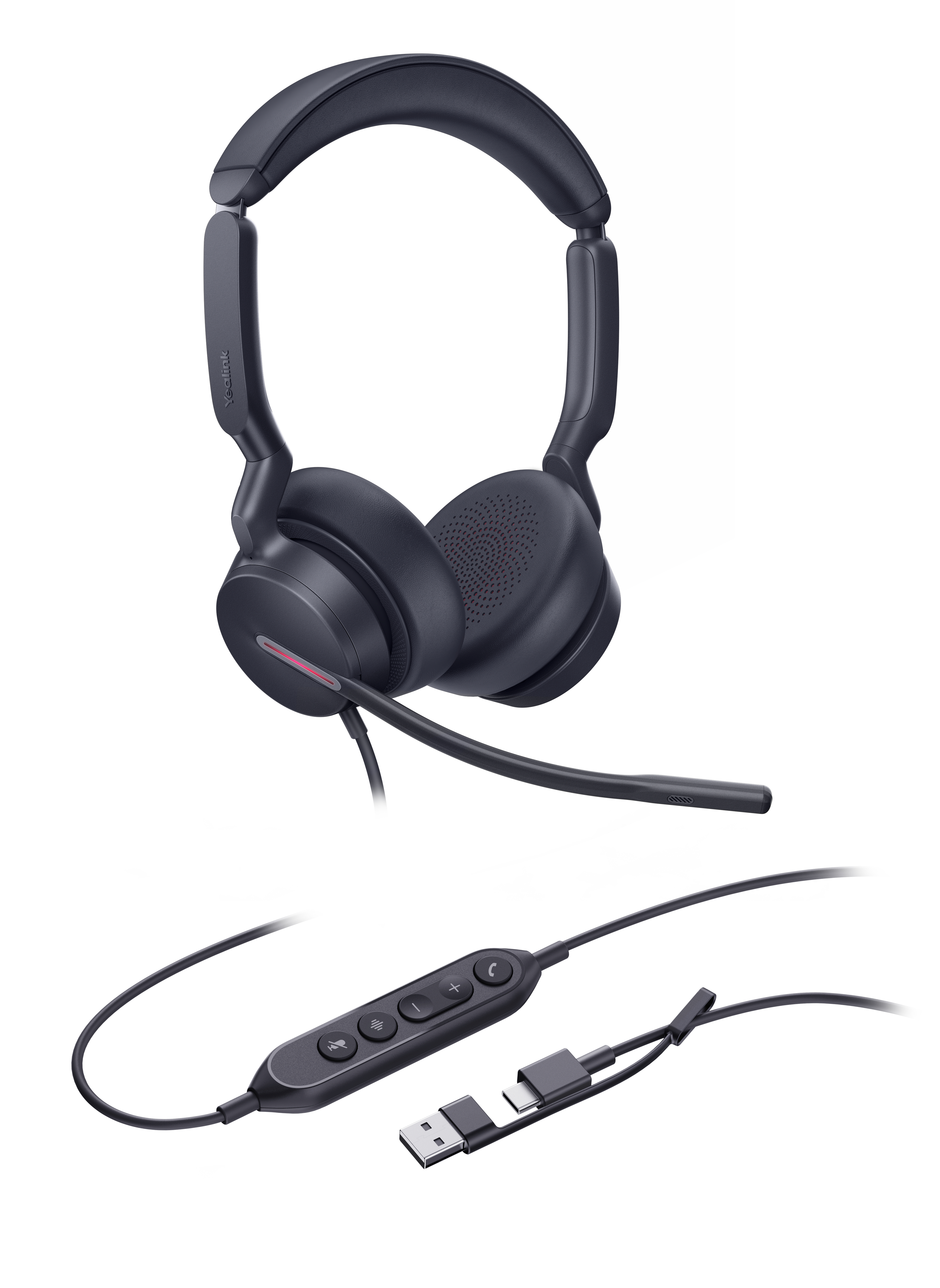 Yealink UH46 Dual On-Ear Headset USB-A USB-C Schwarz