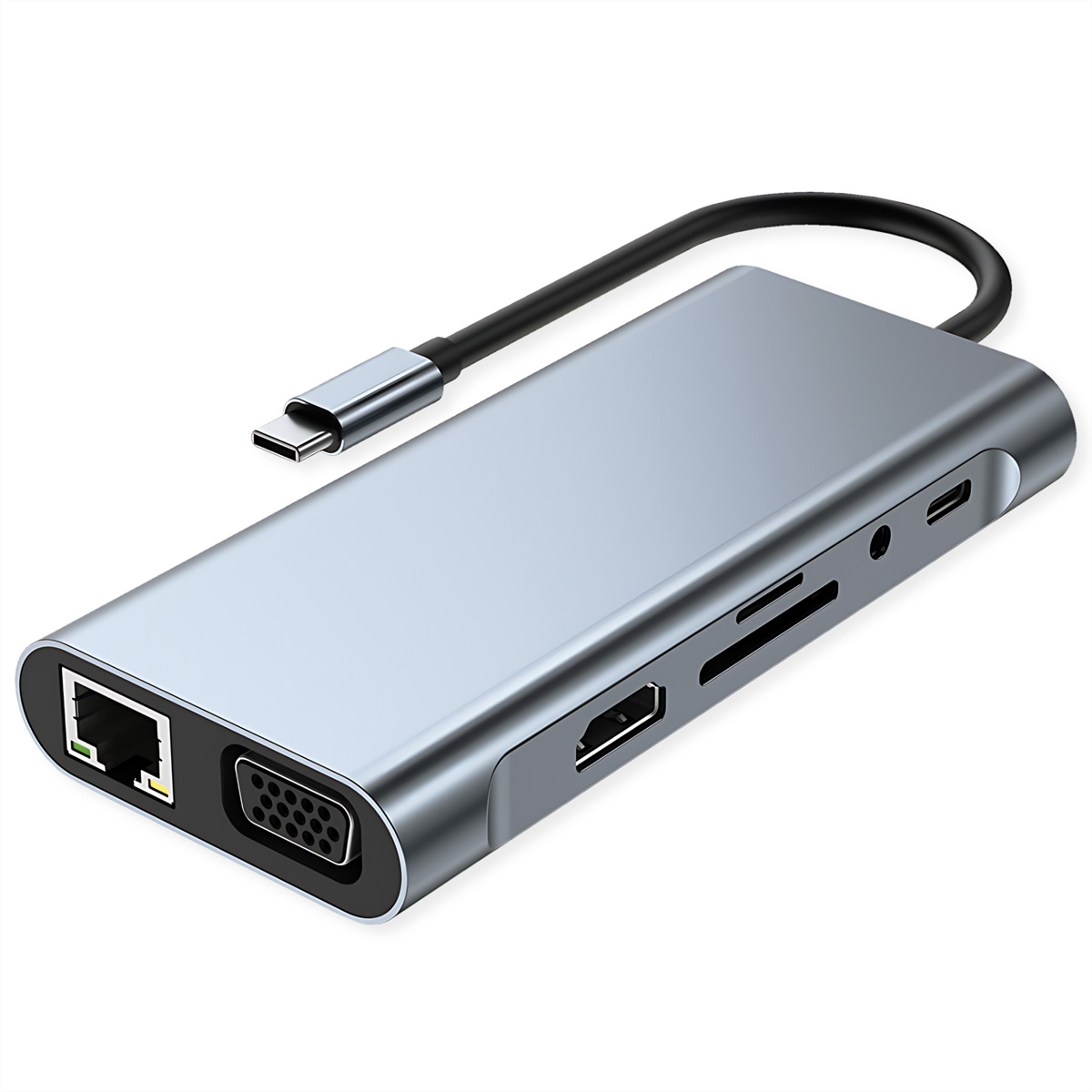 VALUE USB C Dockingstation 11-in-1, 4K@30Hz, HDMI/VGA/GbE, USB-A, USB-C, Power Delivery