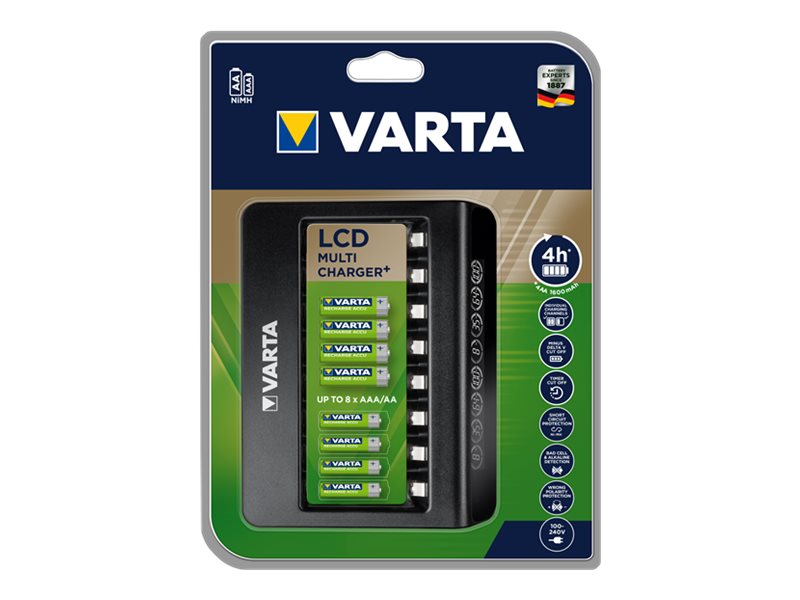 Varta LCD Multi Charger+ Batterieladegerät für 8x AA/AAA Schwarz