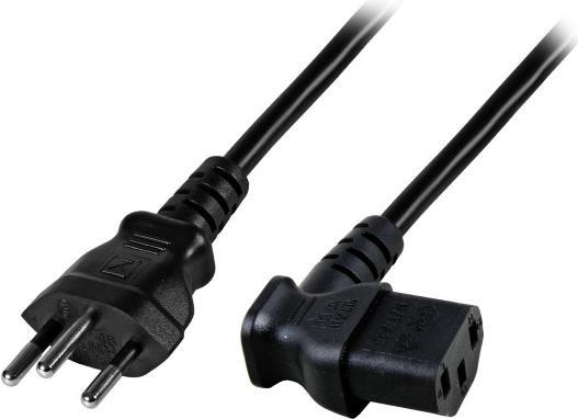 EFB-Elektronik Netzleitung Schweiz Typ 12 - C13 90°, schwarz, 1,8 m, 3 x 0,75 mm² Hersteller: EFB Elektronik (EK483.1,8V2)