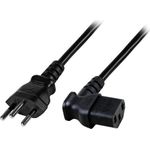 EFB-Elektronik Netzleitung Schweiz Typ 12 - C13 90°, schwarz, 1,8 m, 3 x 0,75 mm² Hersteller: EFB Elektronik (EK483.1,8V2)