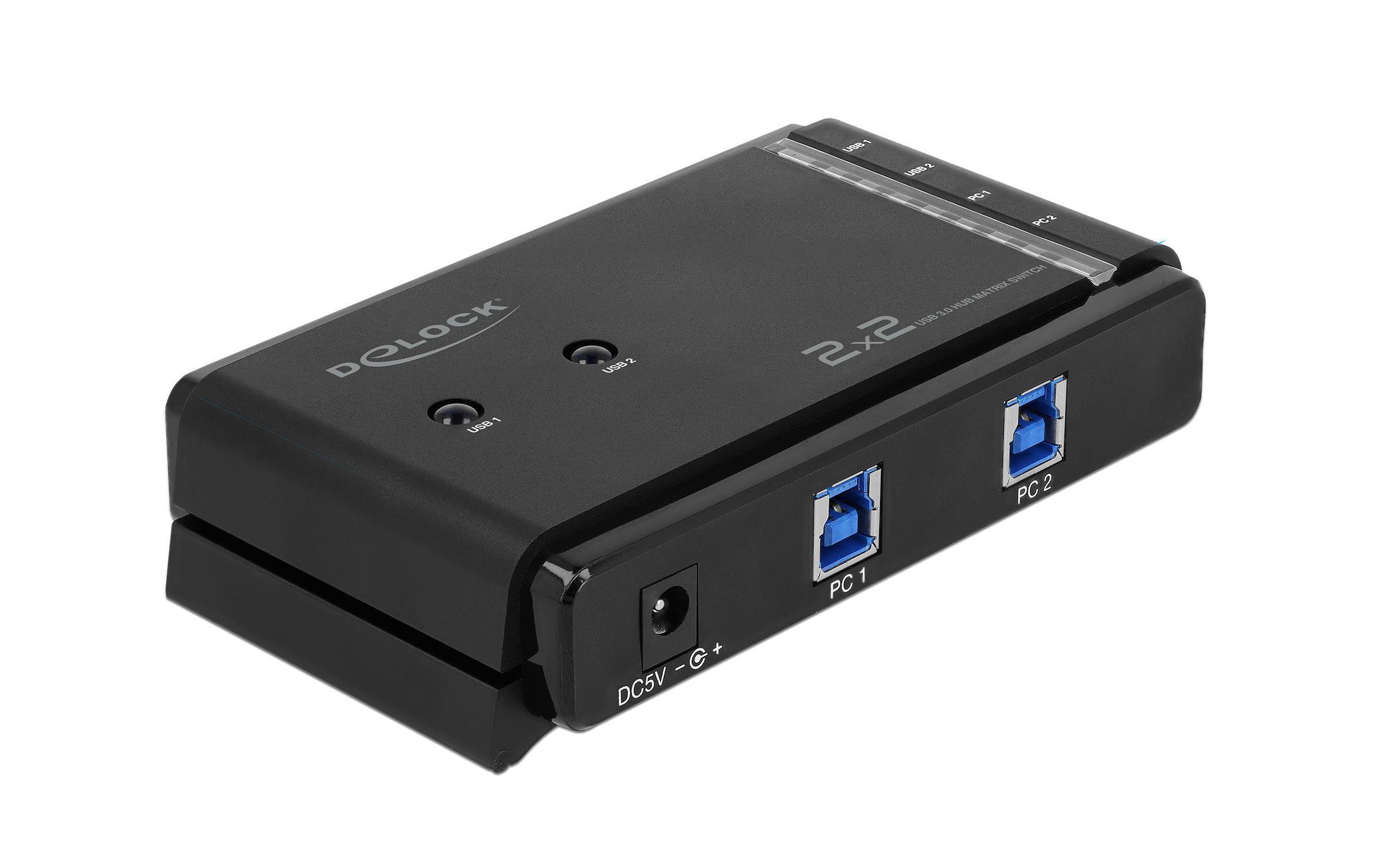 Delock USB 3.0 Matrix Switch 2 x 2 Schwarz