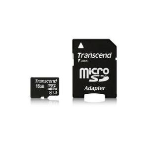 Transcend Flash-Speicherkarte (miniSDHC/SD-Adapter inbegriffen) (TS16GUSDU1)