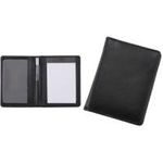 Alassio Notizblock-Etui, aus Leder, schwarz inkl. Netzfach für Visitenkarten, Notizblock DIN A8 (43065)