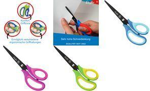 Läufer Ergonomische Bastelschere, Länge: 150 mm, grün/gelb Kinder Schulschere, weicher ergonomischer Komfort-Griff, - 1 Stück (87324)