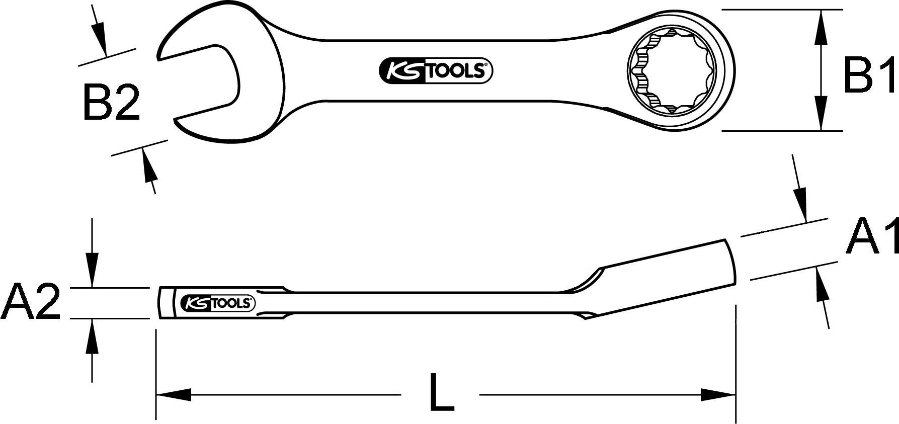 KS TOOLS CHROMEplus Ringmaulschlüssel, kurz, 10mm (518.0010)