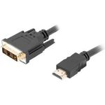 Lanberg CA-HDDV-10CC-0030-BK Videokabel-Adapter 3 m HDMI Typ A (Standard) DVI-D Schwarz (CA-HDDV-10CC-0030-BK)