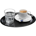 APS Serviertablett KAFFEEHAUS, oval, Melamin schwarz Rand eingerollt, Maße: (B)260 x (T)200 x (H)15 mm - 1 Stück (84251)