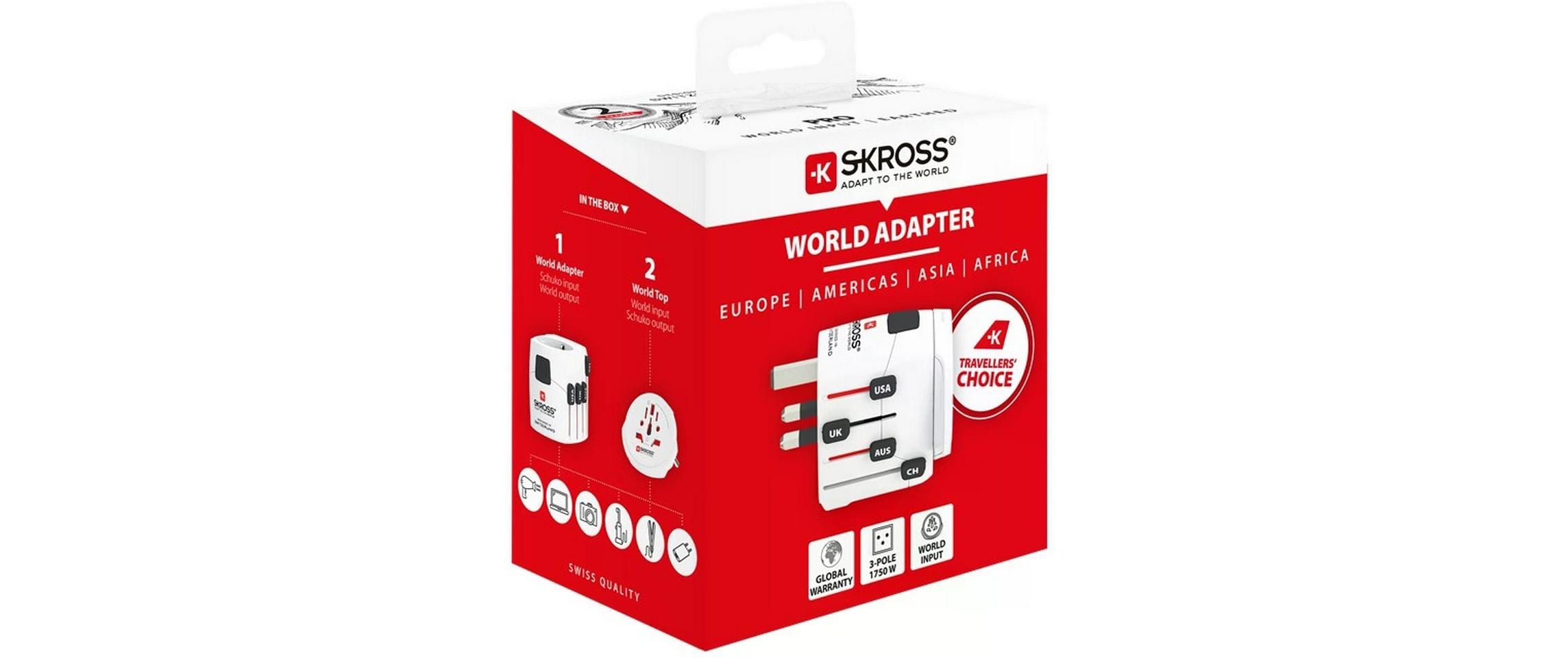 SKROSS PRO World 7A Reiseadapter Weiß