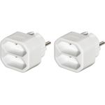 Hama Steckdosenadapter 2-fach, 2x Euro-Steckdose, Doppelpack, Weiß (00223211)