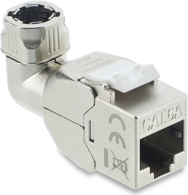 Delock Keystone Modul RJ45 Buchse zu LSA Cat.6A werkzeugfrei 90° winkelbar (90374)