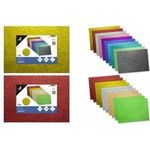 kangaro Glitterkarton, 250 x 350 mm, 5-farbig sortiert 300 g/qm, Glitzerkarton, einseitig mit Glitter veredelt, - 1 Stück (K-0064P02)