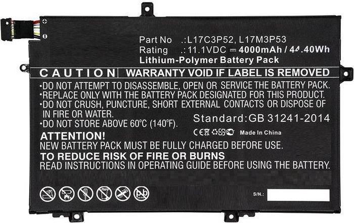 CoreParts Laptop Battery 44Wh Li-ion 11.1V 4000mAh Black (5B10W13897-CP)