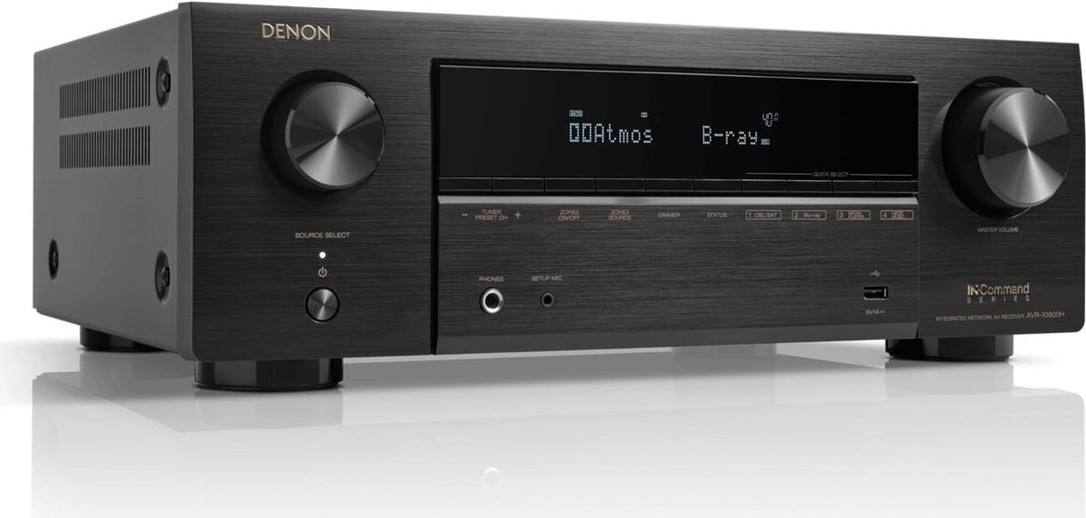 Denon Heimkino-Receiver, 7x145 Watt maximale Musikleistung, Dolby Atmos, DTS:X, Hi-Res Audio, AirPla (AVRX1800HBKE2)