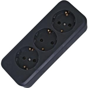 Kopp Steckdosenleiste ohne Schalter 3fach Schwarz ohne Stecker 120305001 (120305001)