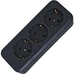 Kopp Steckdosenleiste ohne Schalter 3fach Schwarz ohne Stecker 120305001 (120305001)