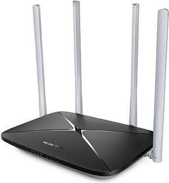 Mercusys AC12 WLAN-Router Dual-Band (2,4 GHz/5 GHz) Schnelles Ethernet Schwarz (AC12)