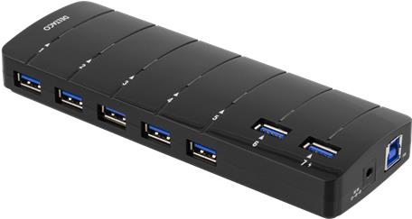 Deltaco UH-723 Schnittstellen-Hub USB 3.2 Gen 1 (3.1 Gen 1) Type-A Schwarz (UH-723)