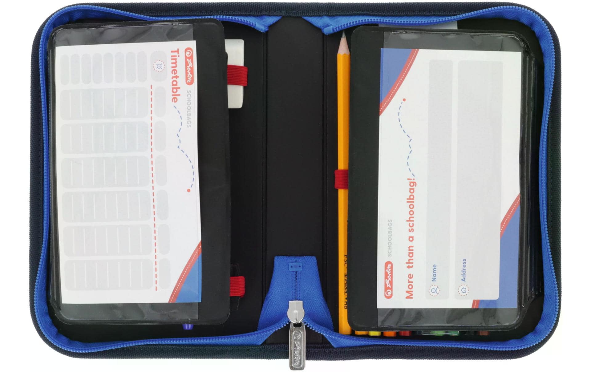 Herlitz Schüleretui High Speed 31-teilig Polyester Blau/Rot
