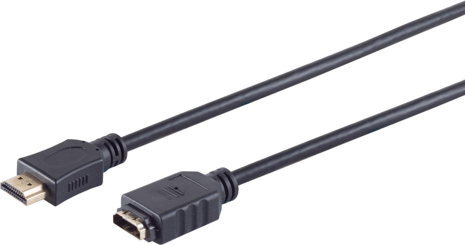 S/CONN maximum connectivity HDMI Verlängerung-HDMI Stecker (A) auf HDMI Kupplung (A), vergoldete Kontakte, ULTRA HD, 3D, HEAC, 2,0m (77479-2.0)