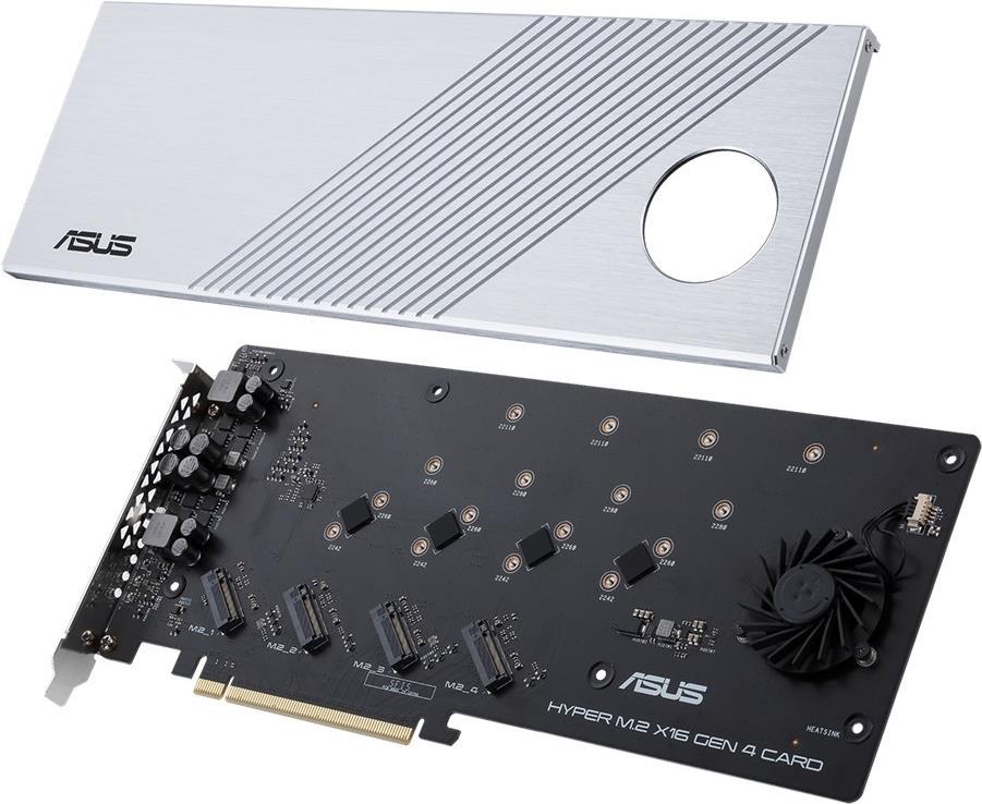 ASUS HYPER M.2 X16 GEN 4 CARD PCIe 4.0 x16 Schnittstellenadapter 4x M.2 Silber