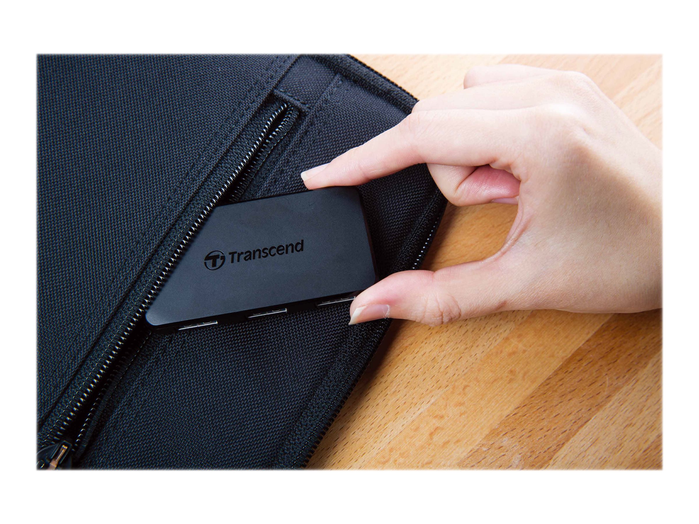 Transcend HUB2 USB 3.0 Hub 4-Port Schwarz