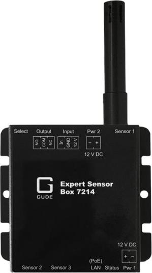 Gude Expert Sensor Box 7214-12 Temperatur-/Feuchtesensor 2x Sensorport 1x Relaisausgang 1x IO-Eingang PoE