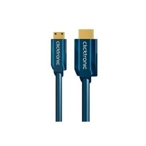 Mini-HDMI+Adapterkabel m. Ethernet(HDMI A/HDMI Mini C) - 2,0m Hochgeschwindigkeits-Adapter HDMI auf Mini-HDMI