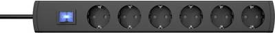 Kopp Steckdosenleiste mit Schalter 6fach Anthrazit Schutzkontakt 232905018 (232905018)