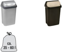 keeeper Abfallbehälter "rasmus", 25 Liter, silber mit Rolldeckel, Material: PP, - 1 Stück (1045416000000)