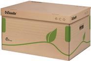 LEITZ Esselte Archiv-Klappdeckelbox ECO, braun für Format DIN A4+, aus 100% recycelter Pappe, zu 100