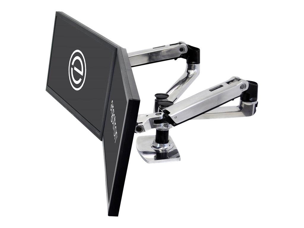 Ergotron LX Dual Side-by-Side Arm 27" Polished Aluminum