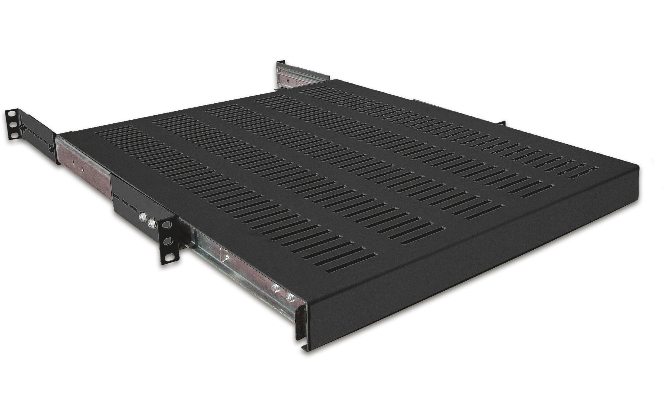 Wirewin SHELF PO 600 BL 1HE ausziehbarer Fachboden 48,3 cm (19") bis 35 kg Schwarz