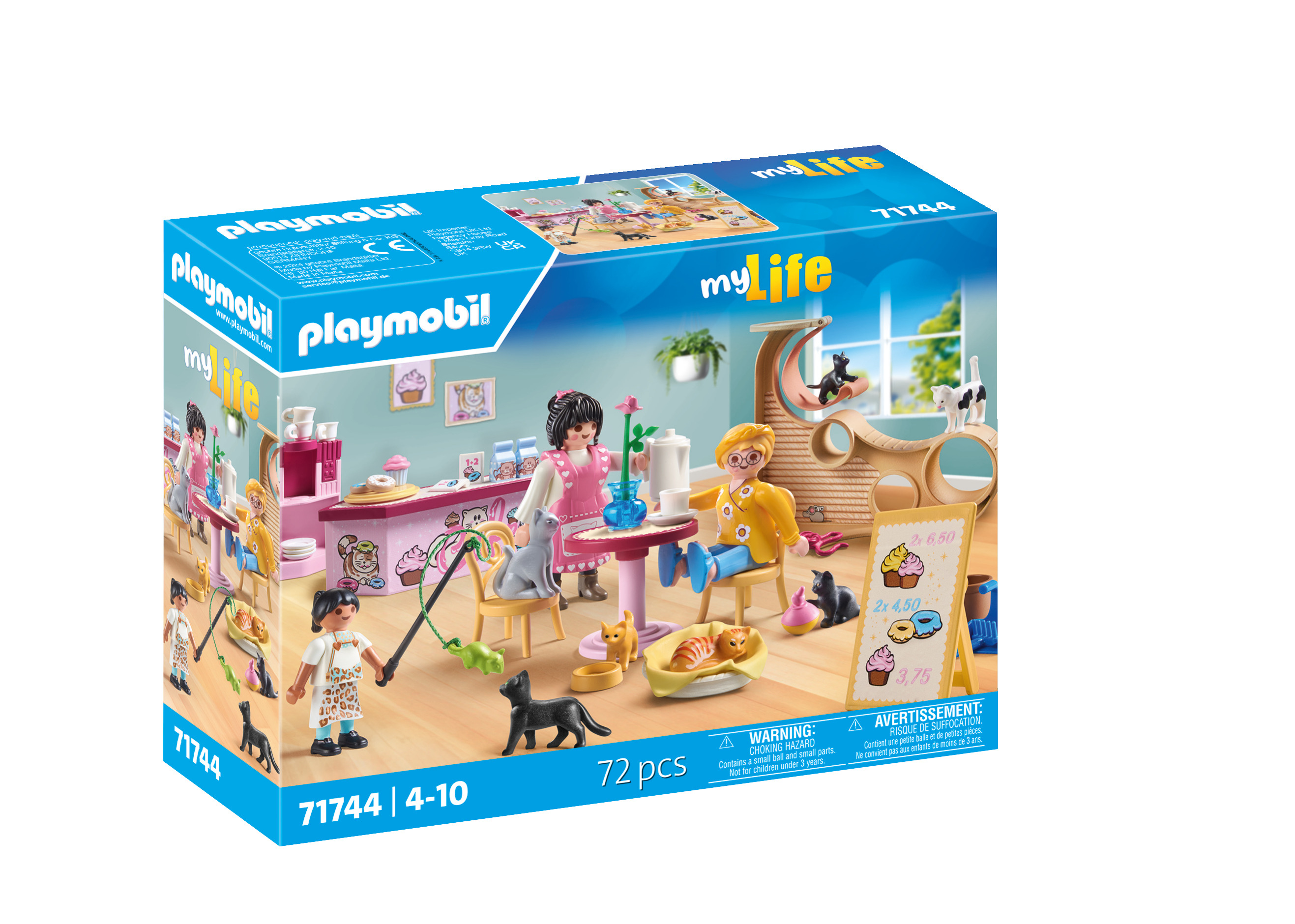 PLAYMOBIL My Life Katzencafé 71744, 61 Teile, Mehrfarbig