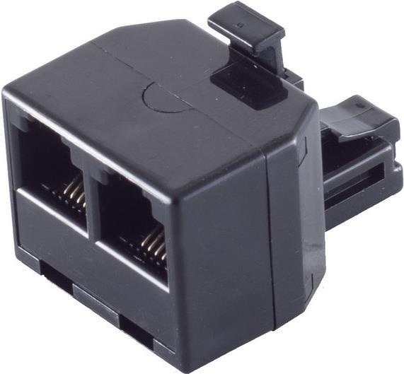 shiverpeaks ®-BASIC-S--Western-Stecker 6/4 auf 2 Western-Kupplung 6/4, Festadapter (BS71230)