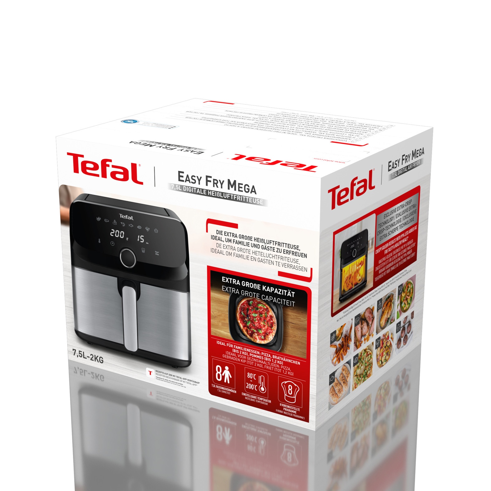 TEFAL Easy Fry Mega EY855D10 Heißluftfritteuse 7,5 l 2020 W Schwarz
