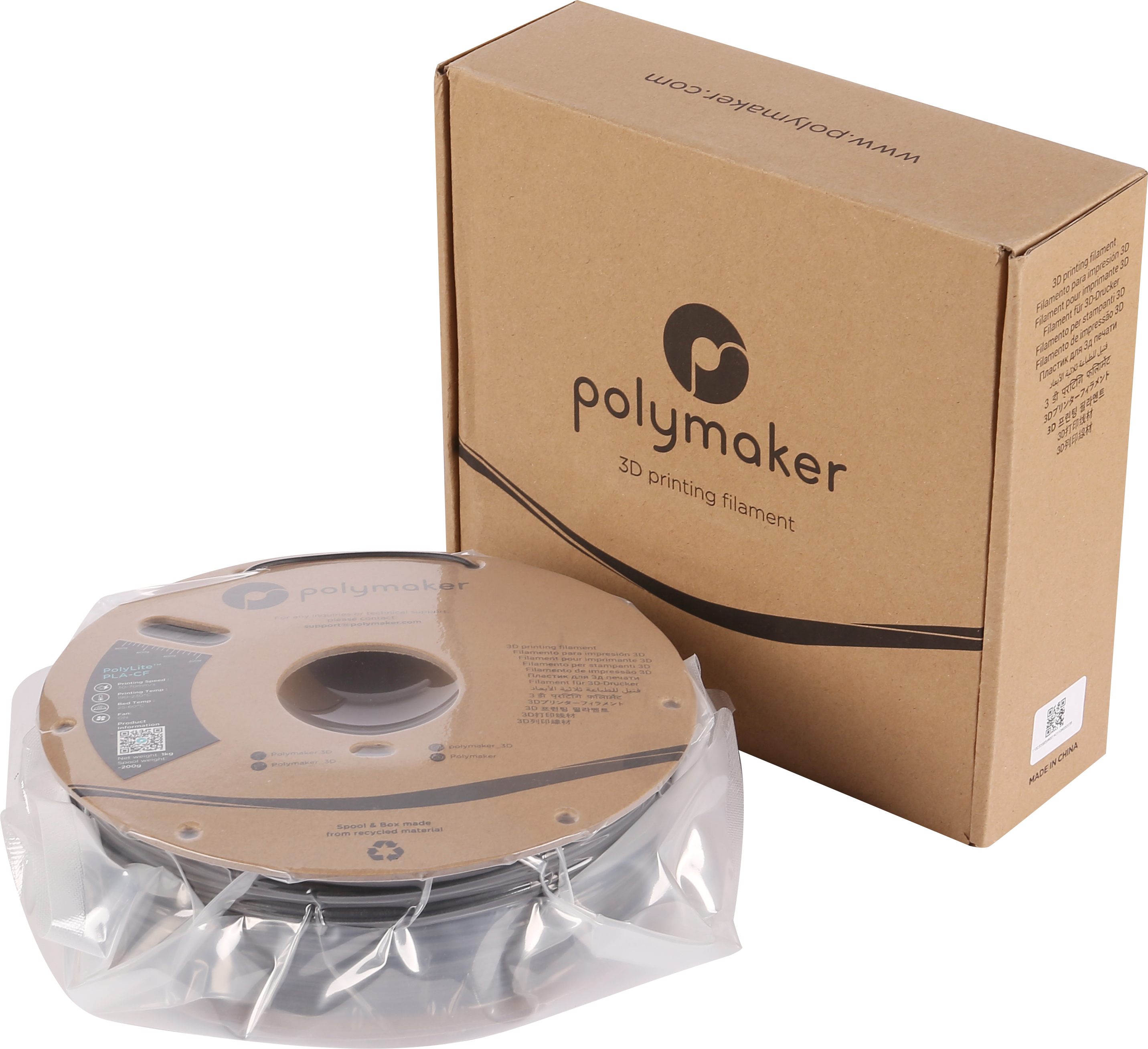 Polymaker PA10001 3D-Druckmaterial PLA Schwarz 1 kg
